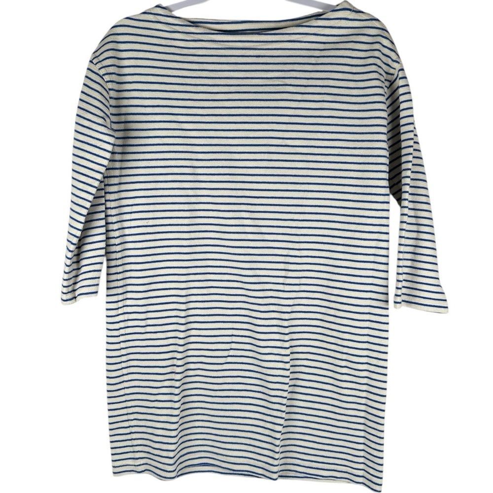 Emerson Fry Nautical Coastal Beach Blue White Stripe Knit Mini Dress Size Small